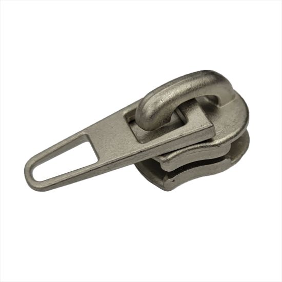 Letter Style Design Metal Zipper Puller Custom Engraved Logo Metal Brand Zipper Slider Nylon Pull with Lock for Handbag Garment