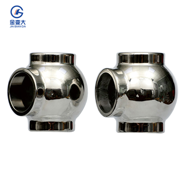 Customized Casting Stainless Steel Three Way Staircase Handrail Connector Pipe Joint for Railing